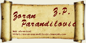 Zoran Parandilović vizit kartica
